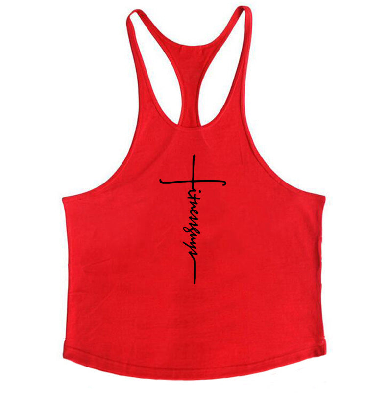 Reine Baumwolle Bodybuilding und Fitness Weste Muskel Männer Sport tief graben 1cm dünne Schultergurt Sling