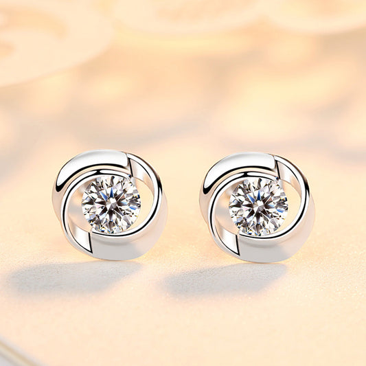 S925 reinem silber rose ohrringe mit blütenblatt förmigen ohrringe, koreanische minimalistischen frauen mini clover rose blütenblatt ohrringe 