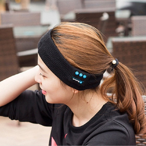 Drahtlose Bluetooth-Stereo-Kopfhörer Lauf Kopfhörer Schlaf Headset Sport Schlaf Musik Stirnband JOY Fashion 