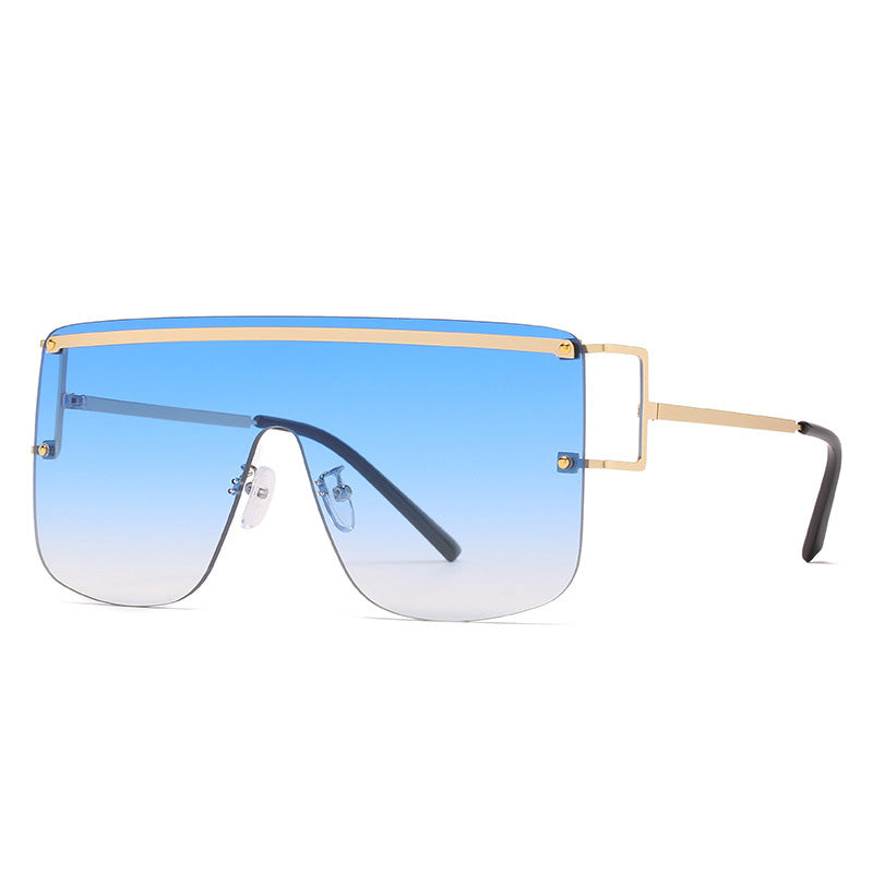 New Style One Piece Sunglasses Fashion Rimless Sunglasses Women's Trendy Sunglasses