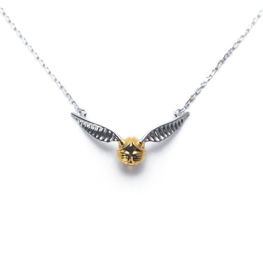 Halskette mit goldenem Schnatz aus Harry Potters Umgebung, galvanisiertes 925er Silber, zweifarbig, echt vergoldet, kleine und exquisite Schlüsselbeinkette