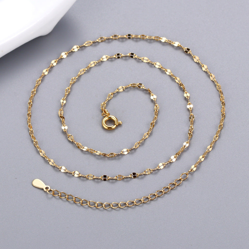 New fashion lip chain with chain female clavicle tile necklace extended tail chain personality sweater chain accessories