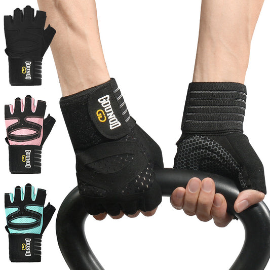 Fitnesshandschuhe verlängerte atmungsaktive und verschleißfeste Halbfingerhandschuhe für das Training