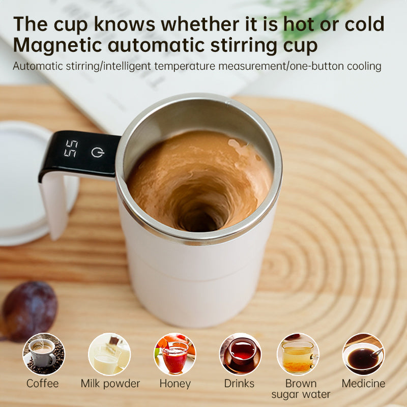 380 ml Mini-Selbstmischkaffeebecher, IP67 wasserdicht, lebensmittelecht, über USB wiederaufladbar, für Tee und Kaffee