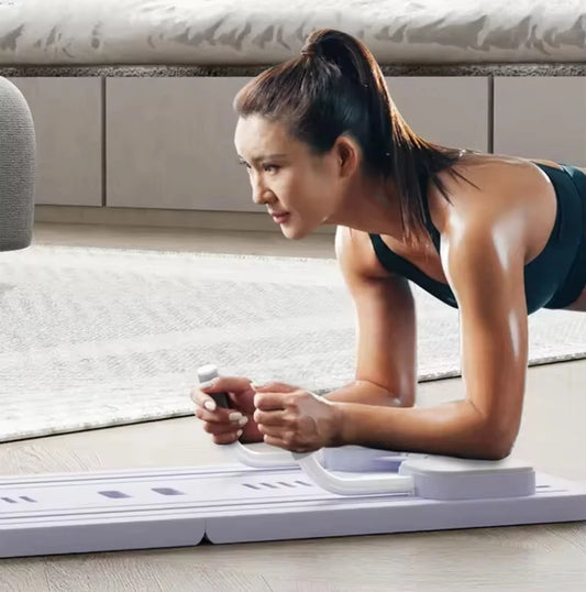 NEU 4 in 1 Mehrzweck-Fitnessboard Bauchmuskelroller mit Ellenbogenstütze Heim-Fitnessstudio-Übungen Fitness