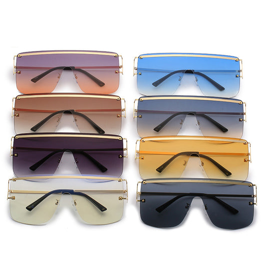 Neue Stil Einteilige Sonnenbrille Mode Randlose Sonnenbrille Damen Trendy Sonnenbrille