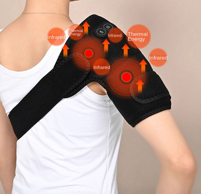 Elektrische Schulterstütze Beheiztes Kniemassagegerät Vibrationsmassage Schwarzer Stützgurt mit verstellbarem