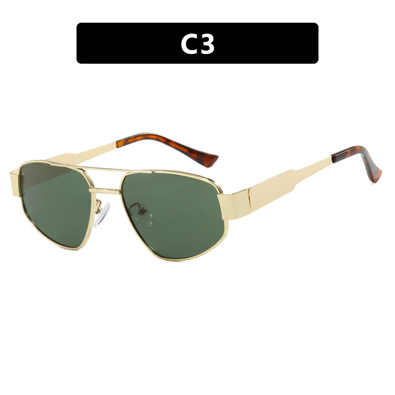 Double beam sunglasses for women, sunshade and sun protection sunglasses, metal sunglasses, UV resistant sunglasses