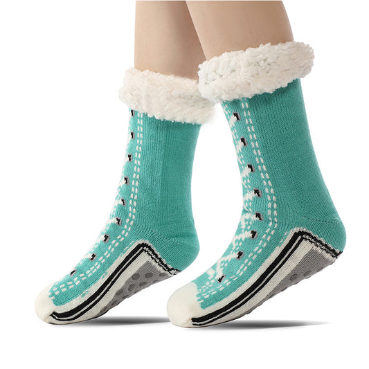 Bodensocken, Lammfell, warme Socken, Postpartumsocken, Haussocken, Schlafsocken, ultradicke Plüschsocken für Damen