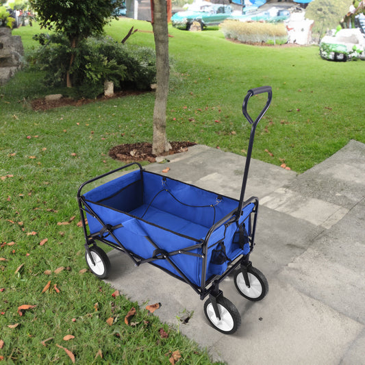 Klappbarer Wagen für Garten, Einkauf und Strand (blau)