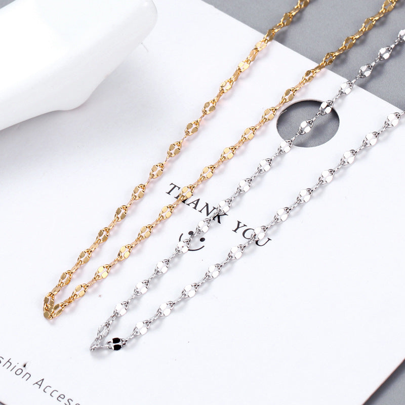 New fashion lip chain with chain female clavicle tile necklace extended tail chain personality sweater chain accessories