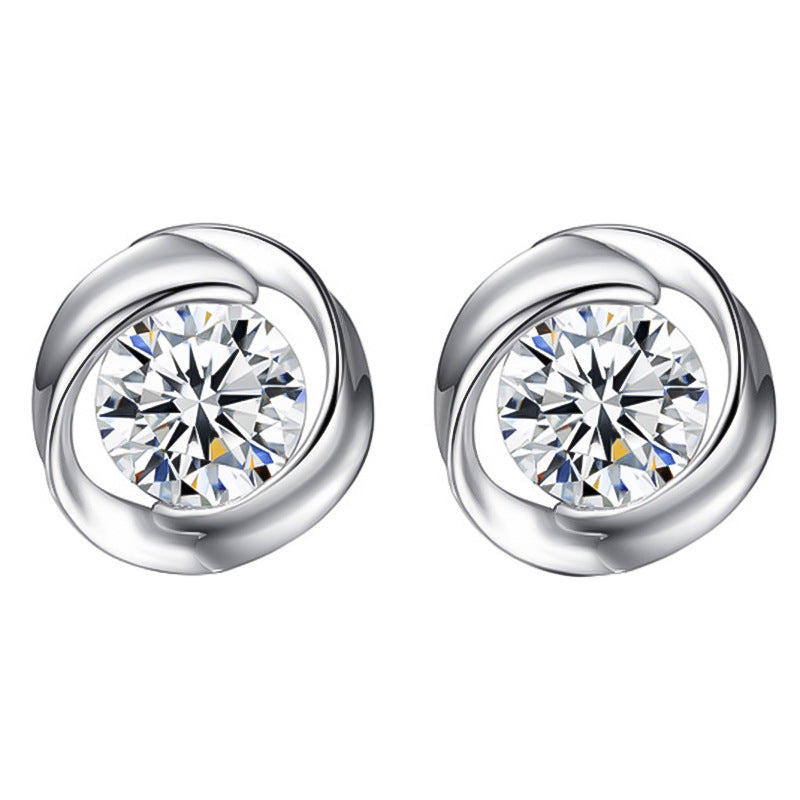 S925 reinem silber rose ohrringe mit blütenblatt förmigen ohrringe, koreanische minimalistischen frauen mini clover rose blütenblatt ohrringe 