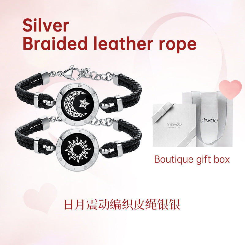 Kreatives Geschenk totwoo Long Distance Touch Paar-Armbänder zur Liebeserinnerung Sonne und Mond Smart-Armbänder