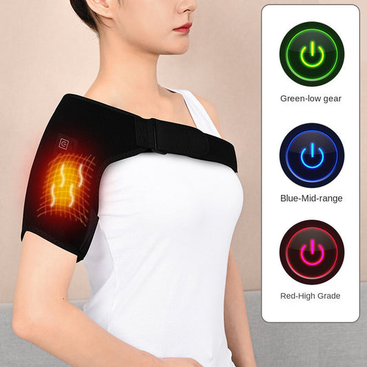 Elektrische Schulterstütze Beheiztes Kniemassagegerät Vibrationsmassage Schwarzer Stützgurt mit verstellbarem