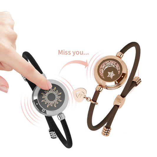 Kreatives Geschenk totwoo Long Distance Touch Paar-Armbänder zur Liebeserinnerung Sonne und Mond Smart-Armbänder